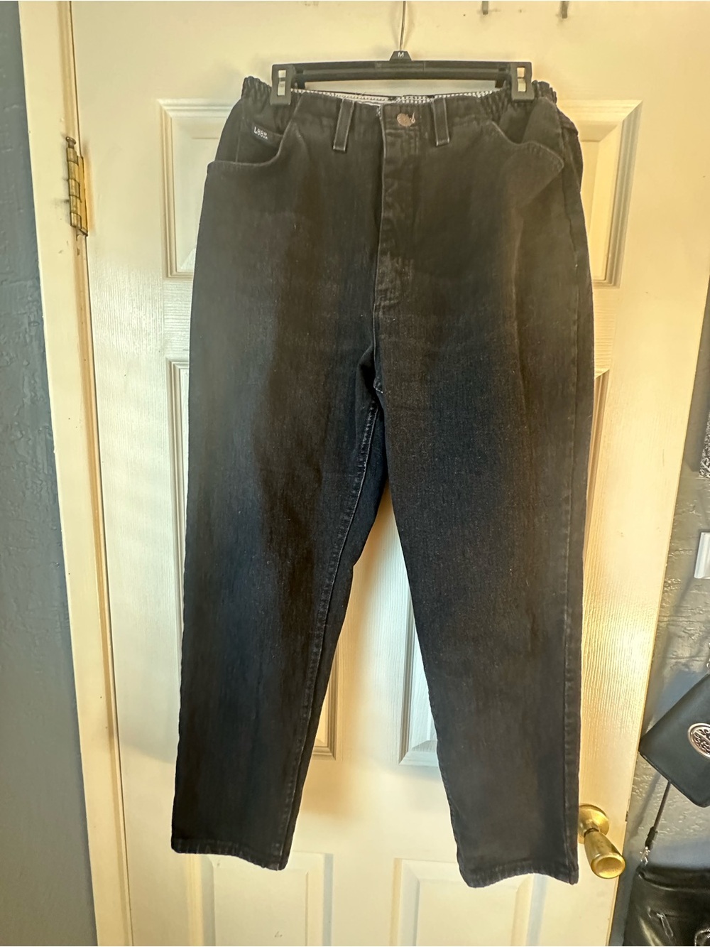 Lee Black Elastic-Waist Chino-Style Pants